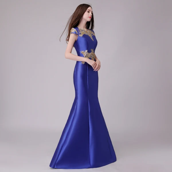 Classic Royal Blue Evening Dresses 2018 Trumpet / Mermaid Lace Appliques Pearl Scoop Neck Sleeveless Floor-Length / Long Formal Dresses