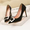 Chic / Beautiful Navy Blue Cocktail Party Suede Pumps 2020 10 cm Stiletto Heels Pointed Toe Pumps