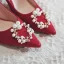Chinese style Red Wedding Shoes 2020 Pearl 8 cm Stiletto Heels Pointed Toe Wedding Pumps