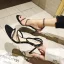 Modest / Simple Black Street Wear Womens Sandals 2020 Ankle Strap 8 cm Stiletto Heels Open / Peep Toe Sandals