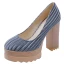 Simple Beige Vacances Daim Escarpins 2021 11 cm Talons Épais À Bout Rond Escarpins
