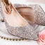 Sparkly Sølv Paljetter Brudesko 2020 Ankelstropp 8 cm Stiletthæler Spisse Bryllup Pumps
