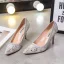 Stilig Sølv Brudesko 2020 Rhinestone Paljetter 9 cm Stiletthæler Spisse Bryllup Pumps