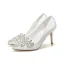 Mode Ivoire Faux Diamant Chaussure De Mariée 2020 9 cm Talons Aiguilles À Bout Pointu Mariage Escarpins