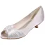 Elegancka Szampan Satyna Na Wesele Buty Ślubne 2020 3 cm Niski Obcas Peep Toe Ślub Czółenka