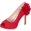 Elegant Ivory Prom Pumps 2020 Satin Appliques 11 cm Stiletto Heels Open / Peep Toe Pumps