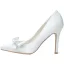 Elegante Ivoor Gala Pumps 2020 Satijn Strik 9 cm Naaldhakken / Stiletto Spitse Neus Pumps