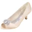 Elegante Weiß Ball Pumps 2020 Satin Kristall Strass 6 cm Stilettos Peeptoes Pumps