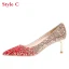 Glitzernden Charmant Gold Rot Farbverlauf Brautschuhe 2020 Glanz Pailletten 10 cm Stilettos Spitzschuh Hochzeit Pumps