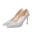 Sparkly Silver Evening Party Pumps 2020 Sequins 8 cm Stiletto Heels Pointed Toe Pumps
