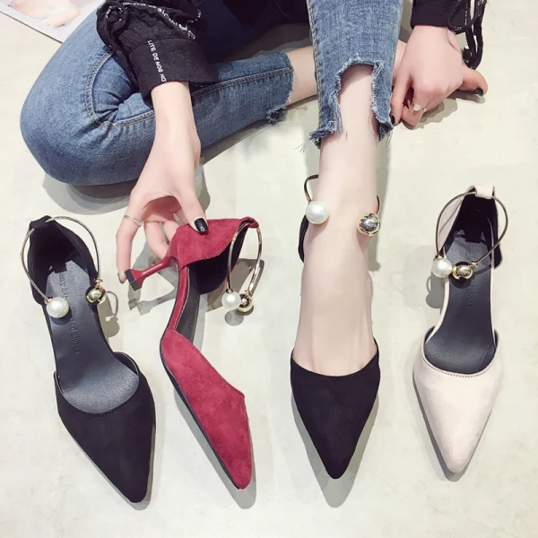 Chic / Beautiful Burgundy Casual Suede Womens Shoes 2020 6 cm Stiletto Heels Pointed Toe Heels