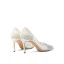 Stilig Elfenben Spets Rhinestone Brudskor 2020 8 cm Stilettklackar Spetsiga Bröllop Pumps