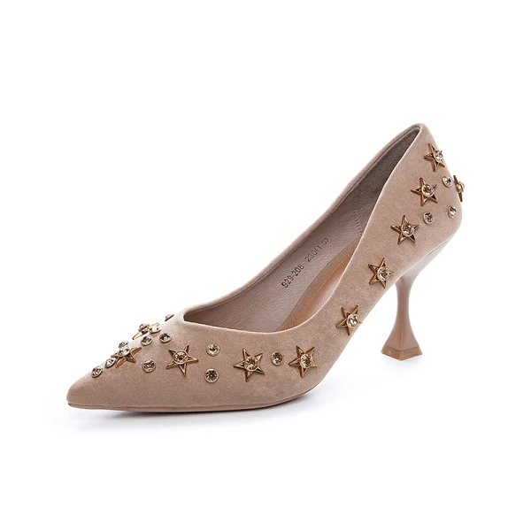Mode Noire Soirée Escarpins 2020 Étoile Faux Diamant 5 cm Talons Aiguilles À Bout Pointu Escarpins
