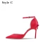 Fashion Nude Evening Party Womens Shoes 2020 Bow Ankle Strap 8 cm Stiletto Heels Pointed Toe Heels