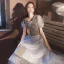 Charming Grey Star Sequins Party Dresses 2021 A-Line / Princess V-Neck Short Sleeve Tea-length Cocktail Party Evening Party Formal Dresses