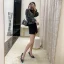 Fashion Black Street Wear Spotted Pumps 2020 Leather Suede 7 cm Stiletto Heels Pointed Toe Pumps