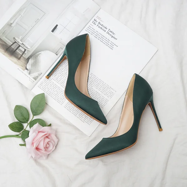 Classy Nude Office OL Satin Pumps 2020 10 cm Stiletto Heels Pointed Toe Pumps
