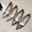 Silber Strassenmode Leder Herbst Frühling Sommer Thick Heels 8 cm Pumps 8 cm / 3 inch Spitzschuh 2020 Edles Pumps