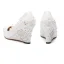 Élégant Ivoire Promo En Dentelle Chaussures Femmes 2020 Perle Faux Diamant À Bout Pointu 8 cm Compensées
