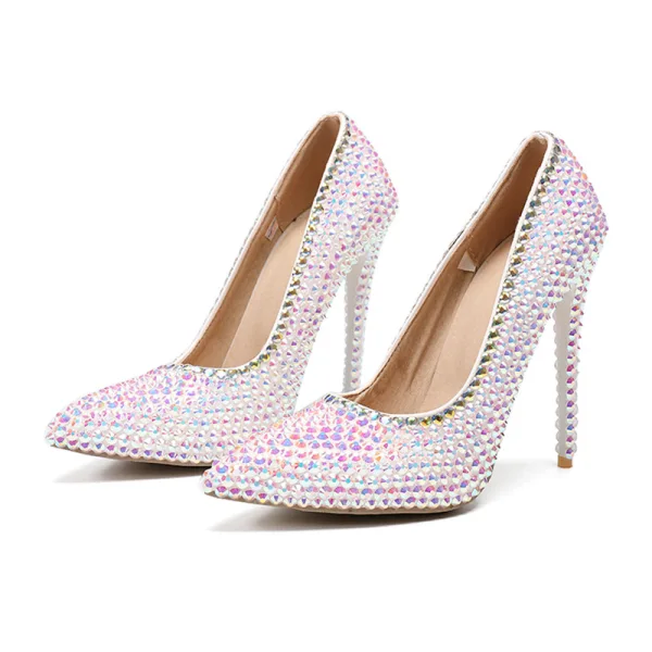 Charmig Multi-Färger Rhinestone Afton Pumps 2020 11 cm Stilettklackar Spetsiga Pumps