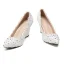 Chic / Belle Ivoire Chaussure De Mariée 2020 En Dentelle Fleur Faux Diamant À Bout Pointu 8 cm Compensées
