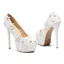 Fashion Ivory Wedding Shoes 2020 Rhinestone Lace Flower 14 cm Stiletto Heels Round Toe Wedding Pumps