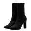 High-end Modest / Simple Black Street Wear Womens Boots 2020 Leather Suede 8 cm Stiletto Heels Pointed Toe Boots