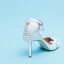 Élégant Ivoire Chaussure De Mariée 2020 Plumes Bride Cheville Perle Gland Appliques Faux Diamant 9 cm Talons Aiguilles À Bout Pointu Mariage Talons