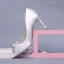 Chic / Belle Ivoire Rendez-vous Cristal Escarpins 2020 Cuir Noeud 9 cm Talons Aiguilles À Bout Pointu Escarpins