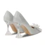 Charmant Silber Brautschuhe 2020 Pailletten Kristall Strass Schleife 9 cm Stilettos Spitzschuh Hochzeit Pumps