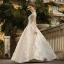 Luxury / Gorgeous Ivory Wedding Dresses 2018 Ball Gown Beading Appliques Lace Pearl Sequins Scoop Neck Backless 3/4 Sleeve Floor-Length / Long Wedding