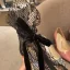 Sexy Black Street Wear Lace Womens Sandals 2020 Bow Ankle Strap 9 cm Stiletto Heels Pointed Toe Pumps