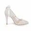 Elegant Ivory Lace Wedding Shoes 2020 Bow 6 cm Stiletto Heels Pointed Toe Wedding Pumps
