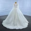 High-end Sparkly Ivory Pearl Wedding Dresses 2021 Ball Gown Handmade  Beading Rhinestone Sequins V-Neck Long Sleeve Court Train Wedding