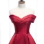 Élégant Bordeaux Robe De Soirée 2020 Princesse Satin De l'épaule Manches Courtes Dos Nu Longue Robe De Ceremonie