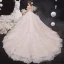 Charming Ivory Wedding Dresses 2020 Ball Gown Strapless Sequins Lace Flower Sleeveless Backless Royal Train