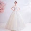 Charmant Ivory / Creme Brautkleider / Hochzeitskleider 2020 Ballkleid Off Shoulder Perlenstickerei Kristall Quaste Pailletten Spitze Blumen Kurze Ärmel Rückenfreies Lange