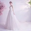Abordable Ivoire Robe De Mariée 2020 Princesse Encolure Dégagée En Dentelle Fleur Sans Manches Chapel Train