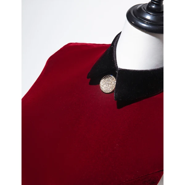 Classy Burgundy Suede Homecoming Graduation Dresses 2020 A-Line / Princess High Neck Sleeveless Knee-Length Formal Dresses