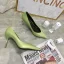 Chic / Beautiful Sage Green Casual Leather Pumps 2020 7 cm Stiletto Heels Pointed Toe Pumps
