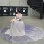 Charmant Violet Glitter Robe De Soirée 2020 Princesse De l'épaule Perlage En Dentelle Fleur Manches Courtes Dos Nu Train De Balayage Robe De Ceremonie