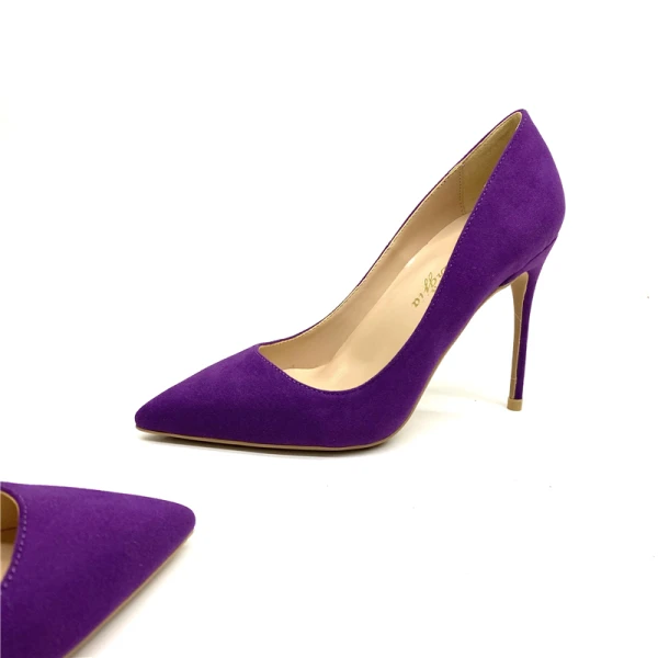 Enkla Kontors OL Purple Mocka Pumps 2020 12 cm Stilettklackar Spetsiga Pumps
