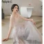 Modern / Fashion Blushing Pink Lace Flower Bridesmaid Dresses 2021 A-Line / Princess Scoop Neck Short Sleeve Backless Floor-Length / Long Bridesmaid Wedding Party Dresses