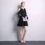 Chic / Beautiful Black Homecoming Graduation Dresses 2020 A-Line / Princess V-Neck 3/4 Sleeve Short Formal Dresses