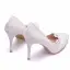Affordable White Wedding Pumps 2020 Lace Flower 9 cm Stiletto Heels Pointed Toe Womens Shoes