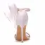 Abordable Blanche Chaussure De Mariée 2020 Noeud Bride Cheville 11 cm Talons Aiguilles Peep Toes / Bout Ouvert Mariage Talons