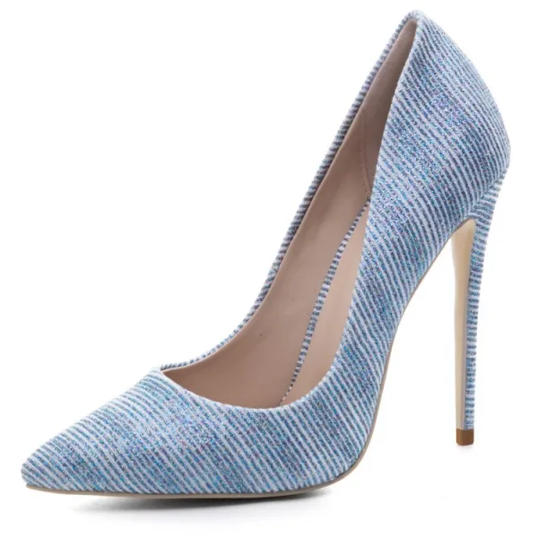 Fashion Silver Evening Party Glitter Pumps 2020 12 cm Stiletto Heels Pointed Toe Pumps