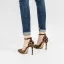 Fashion Brown Street Wear Leopard Print Womens Sandals 2020 Ankle Strap 10 cm Stiletto Heels Pointed Toe Sandals