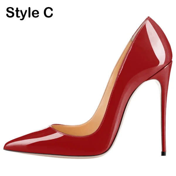 Eenvoudige Zwarte Kantoor OL Pumps 2020 Lakleer 12 cm Naaldhakken / Stiletto Spitse Neus Pumps