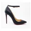 Schlicht Schwarz Strassenmode Pumps 2020 Knöchelriemen 12 cm Stilettos Spitzschuh Pumps